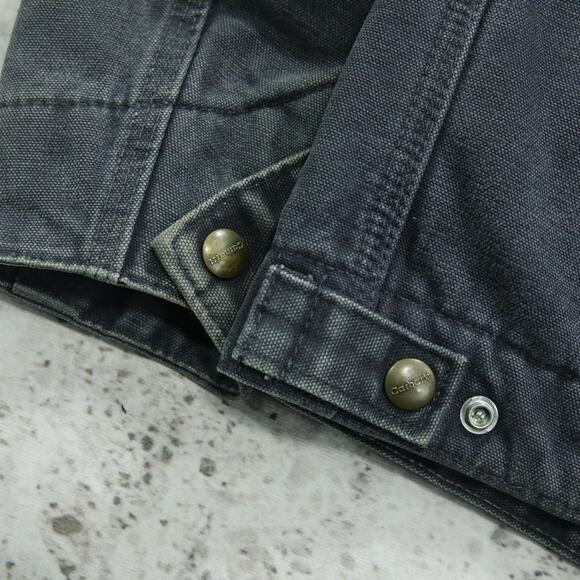 Vintage Carhartt WOMENS WJ097 PTL FADED Grey Detroit Jacket Sherpa Size Large - Picture 12 of 15